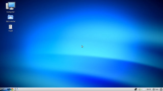 Blue background small white object - ernst free wallpaper