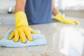 Person yellow gloves blue towel - a blue towel free wallpaper