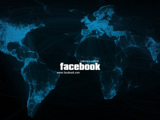 Blue world map facebook dark - the map free wallpaper