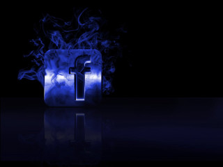 Blue fire letter reflection dark 2 - a reflection free wallpaper