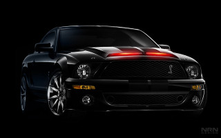 Black mustang red tail dark - a red tail light free wallpaper
