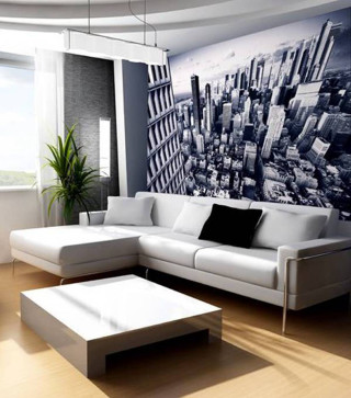 Living room cityscape white couch - boleslaw cybi free wallpaper