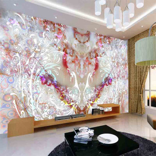 Livingroom wallmural blacktable christmas snowing - holography free wallpaper