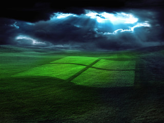 Green field cross shadow dark 3 - a bright sun free wallpaper
