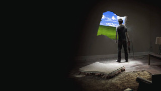 Man standing room window green - a window open free wallpaper