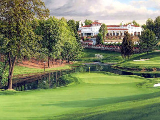 Golf course house pond foreground - art fitzpatrick free wallpaper