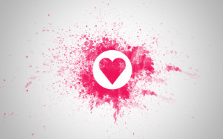 Heart pin paint splatters blood - pink free wallpaper