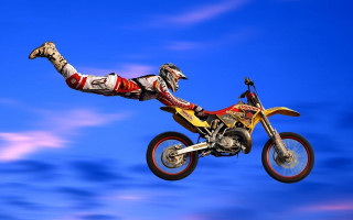 Man motorcycle air trick helmet - extreme illustration free wallpaper