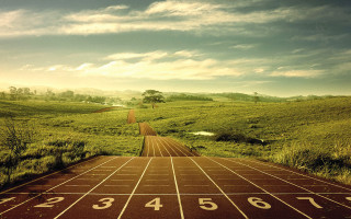 Long track numbers field sky - great composition free wallpaper