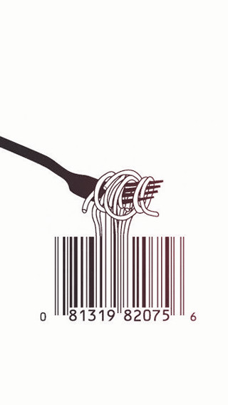 Barcode fork knife black white - banksy free wallpaper