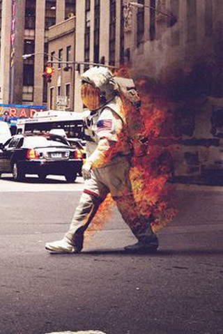 Man fire suit street fireball - chris labrooy free wallpaper