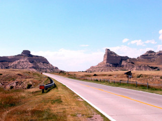 Road bench mountain sky scenery - wpa free wallpaper