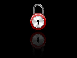 Red padlock black background reflection - the floor free wallpaper