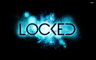 Blue glowing locked black background - a blue light free wallpaper for desktop