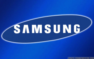 Samsung logo blue background white - white lettering free wallpaper