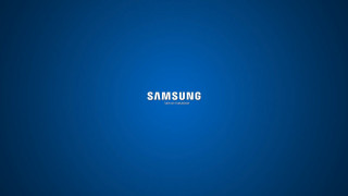 Blue background samsung white letters - a white outline free wallpaper