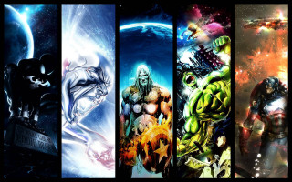 Characters color sizes series four - different character free wallpaper