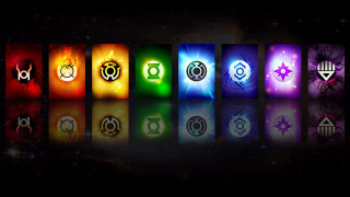 Colorful logos black background space - a series free wallpaper