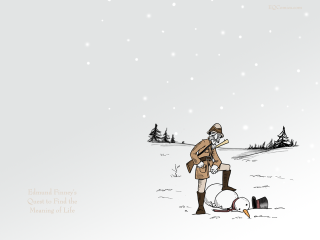 Man snow snowman snowball standing - primitivism free wallpaper