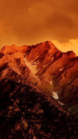 Mountain snow peak cloudy sky - cloudy free wallpaper