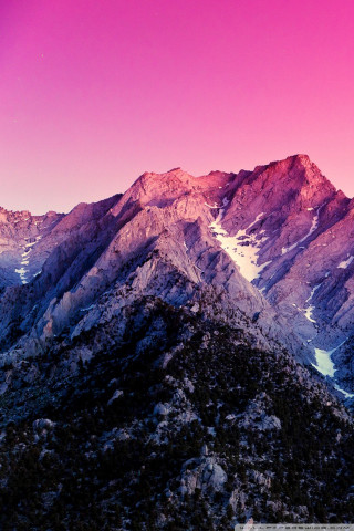 Mountain range pink sky background 3 - a mountain range free wallpaper