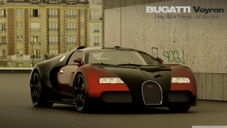 Bugatti veyron parked building graffiti 2 - dahlov ipcar free wallpaper