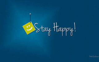 Blue background yellow sign smiley - allen tupper true free wallpaper