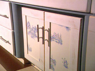 Kitchen white blue cabinet brown - clara peeters free wallpaper