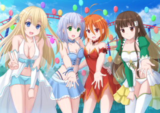 Women bathing suits carnival ride - balloon free wallpaper