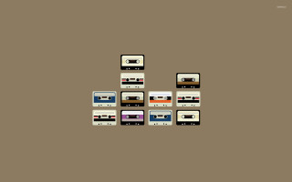 Old school tapes pyramid brown - a pyramid free wallpaper