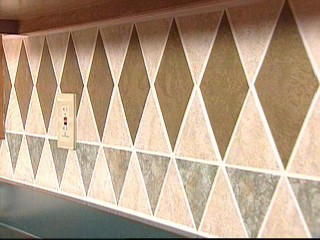 Kitchen counter light switch tiled - geometric shape free wallpaper