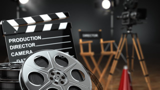 Film reel clapper table movie - chair free wallpaper