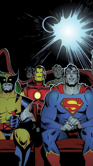 Superheroes bench darkroom brightlight group - ashcan school free wallpaper