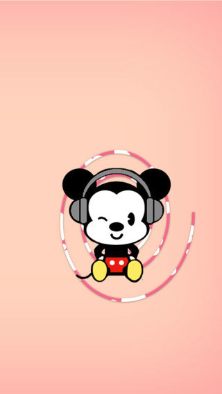 Cartoon character headphones circle pink - a circle free wallpaper