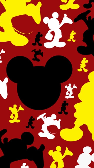 Mickey mouse pattern yellow black 2 - toyism free wallpaper