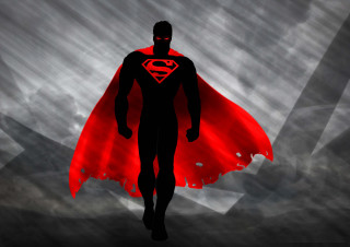 Heroic man red cape clouds - a red cape free wallpaper