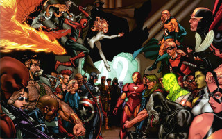Avengers cartoon fire flames faces - alan davis free wallpaper