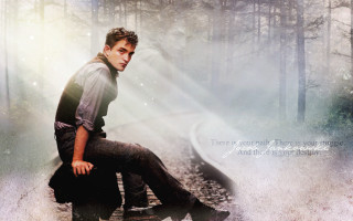 Man sitting train track woods - dean roger free wallpaper
