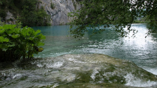 River waterfall tree background rock - alen divi free wallpaper