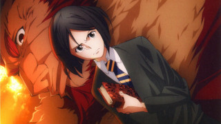 Woman suit tie demon head - ufotable free wallpaper