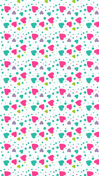 Colorful heart pattern white background - naive free wallpaper