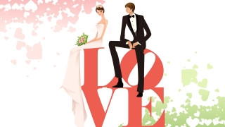 Couple wedding love hearts pink - a couple free wallpaper
