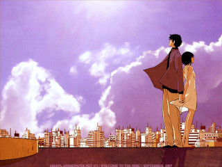 Couple roof city skyline clouds - aya goda free wallpaper for desktop