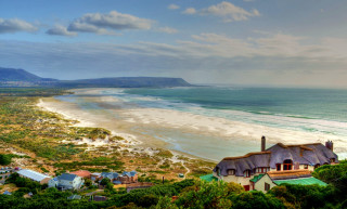 Thatched roof beach white sand - roof free wallpaper