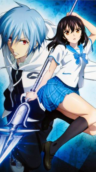 Anime characters swords holding fighting - poster art free wallpaper