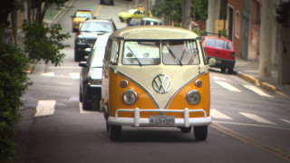 Vw bus street parked cars - the side of the road free wallpaper