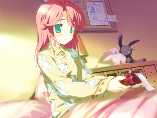 Girl yellow shirt bed pink - a pink hair free wallpaper