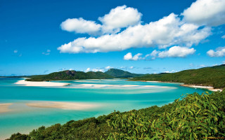 Blue lagoon white sand green - white sand free wallpaper