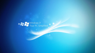 Blue background white logo windows7 - a white logo free wallpaper for desktop