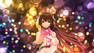 Girl long hair headphones colorful - aimitsu free wallpaper